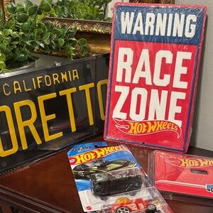 NWT 5 items 2 Hot Wheels Toretto Cali license plate HW light switch plate/ sign
